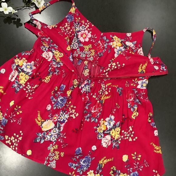 Torrid Floral Sweetheart Challis Racerback Swing Tank Top Babydoll Empire Waist - Picture 12 of 16